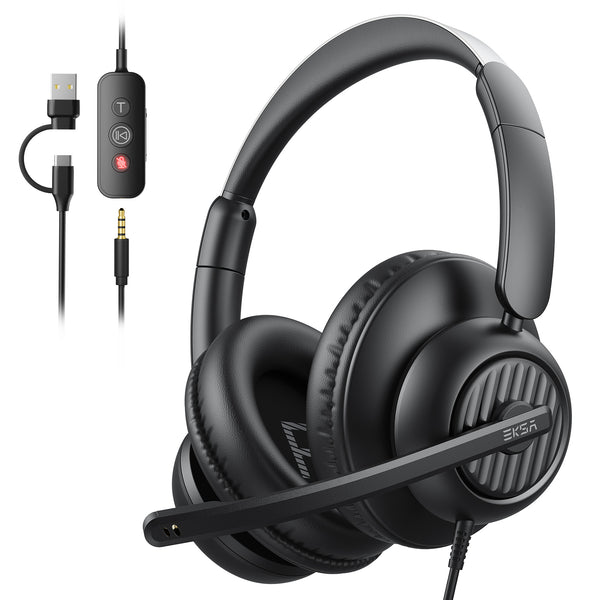 EKSAtelecom® H8 Wired Computer Headset
