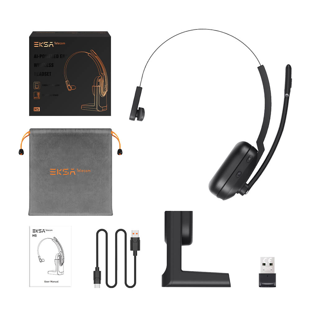 EKSAtelecom® H5 Wireless Computer Headset